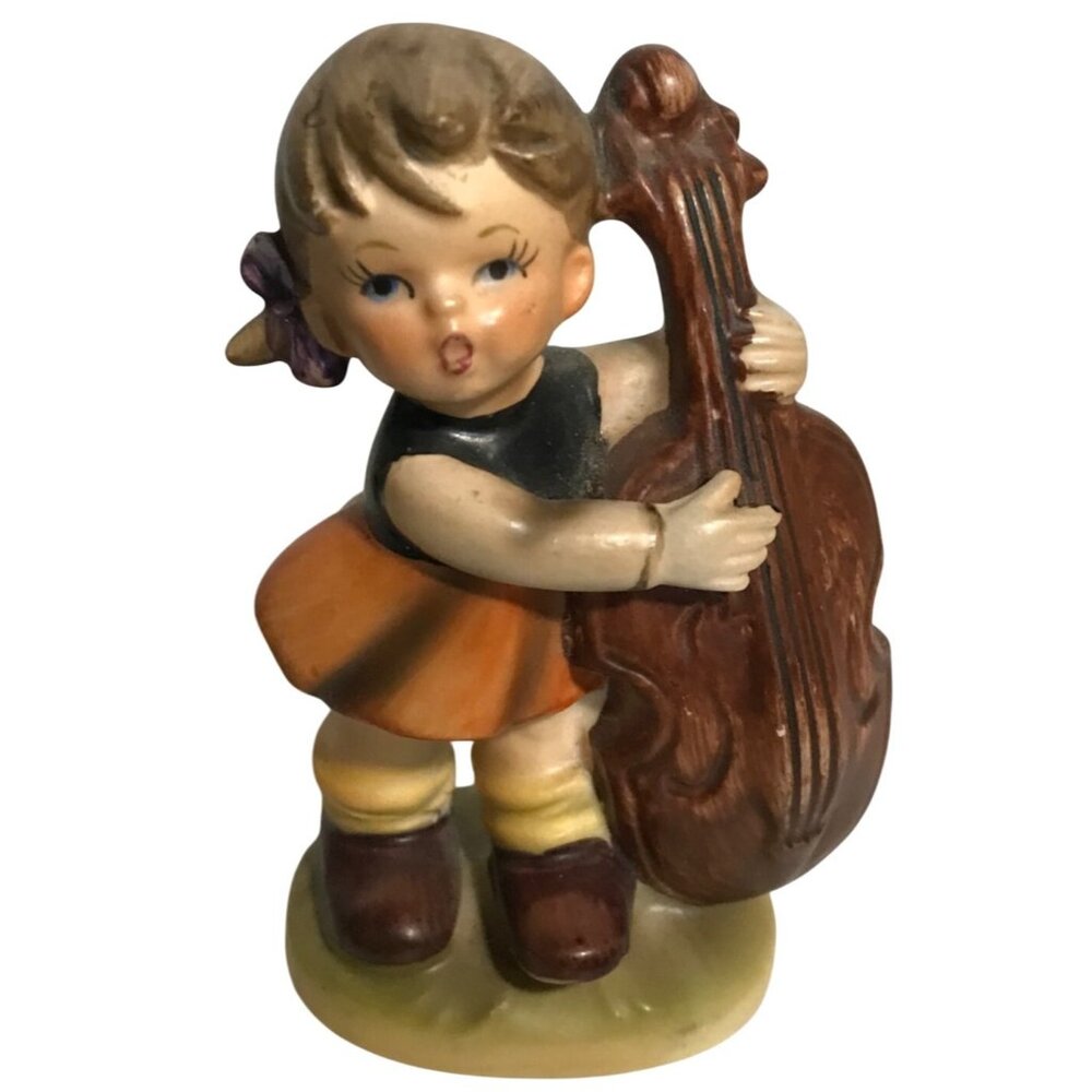Napcoware Girl with Cello Figurine Childrens Band C7654 Made in Japan Vintage